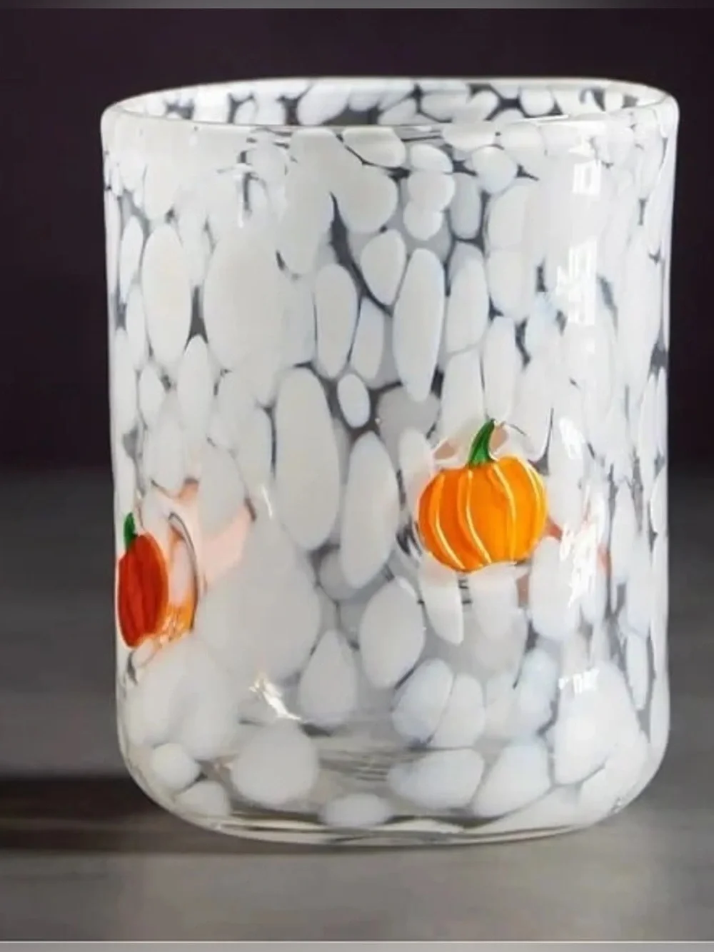 Anthropologie Icon Juice Glass Pumpkin
